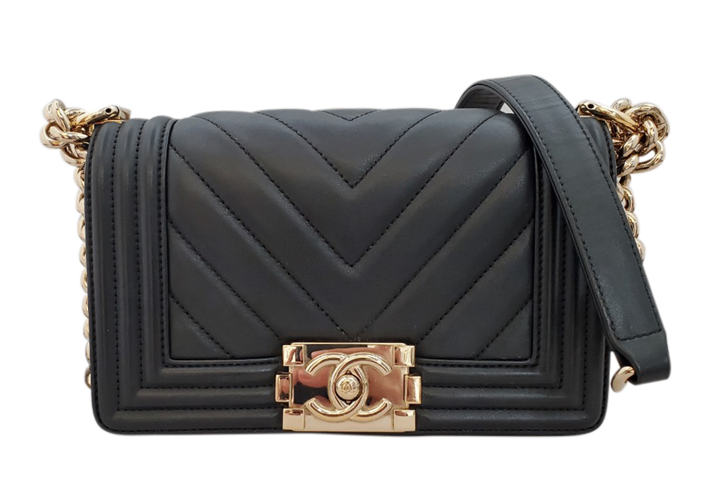 CHANEL Lambskin Boy Chanel CHANEL V-stitched Chain Shoulder