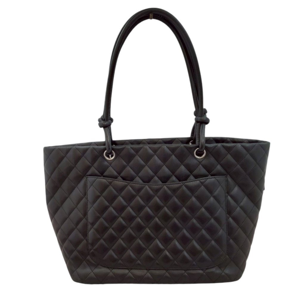 シャネル CHANEL ブラック ラムスキン ラージトートバッグ A25169