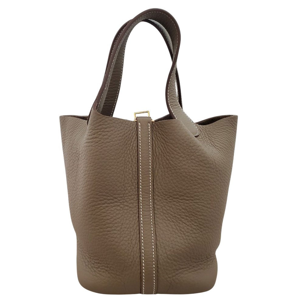 エルメス HERMES ピコタンロックPM トリヨン エトゥープ W刻印 G金具