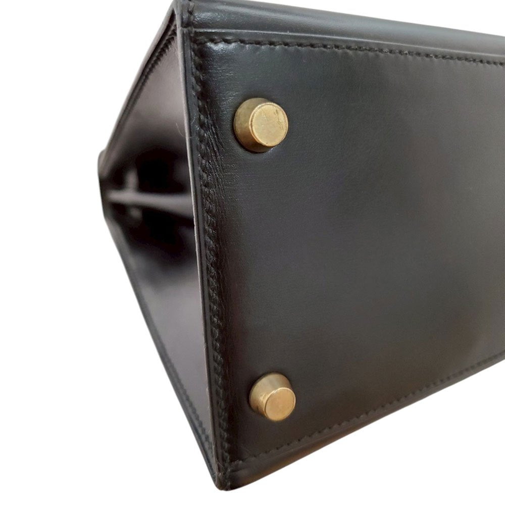 エルメス HERMES ケリー28 ノワール ボックスカーフ 外縫い 〇Z刻 G金具