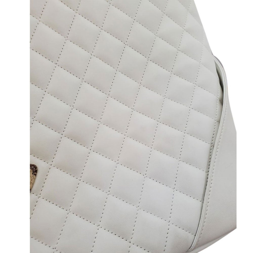 シャネル CHANEL ラムスキン/パイソン カンボンライン ラージトートバッグ A25167 ホワイト/ブラック/MA2406014