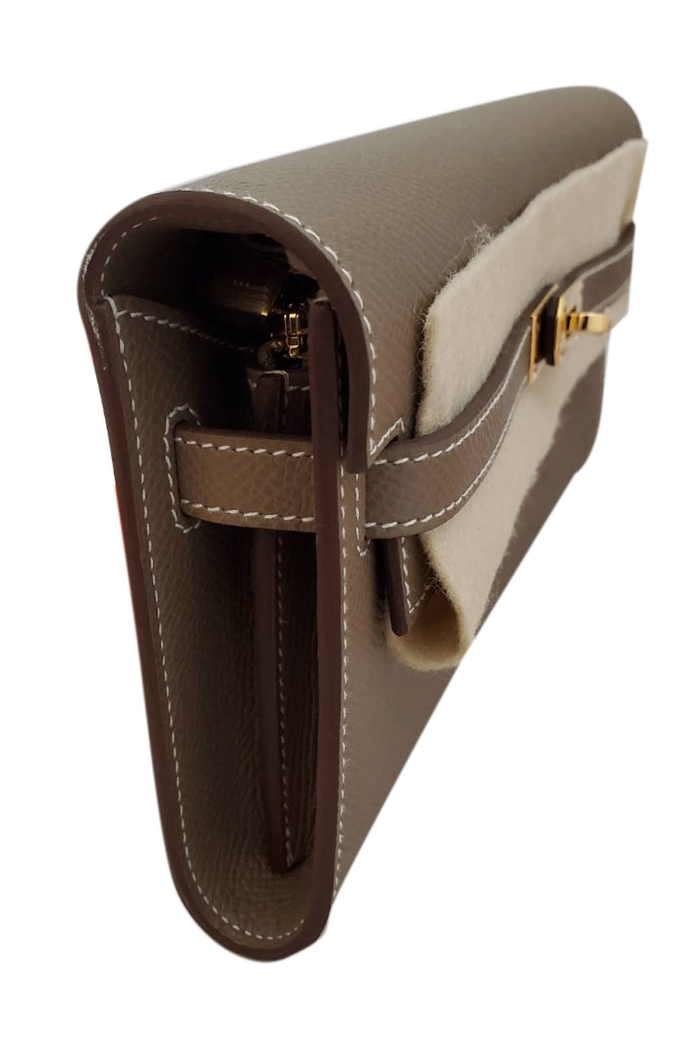 エルメス HERMES ケリートゥゴー ショルダーウォレット エプソン エトゥープ B刻印 G金具