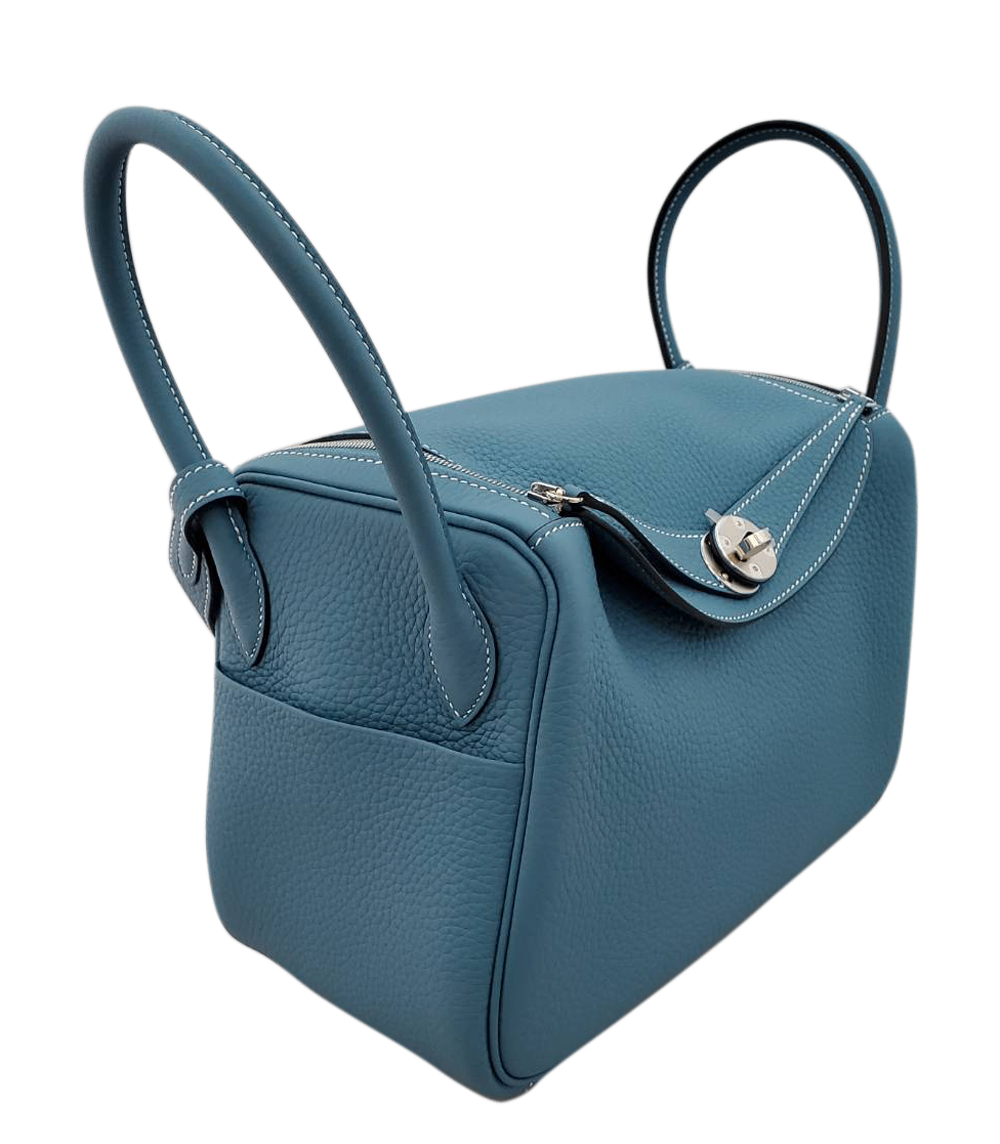 Hermes Lindy 26 Blue Jean Taurillon W Stamp Silver Hardware