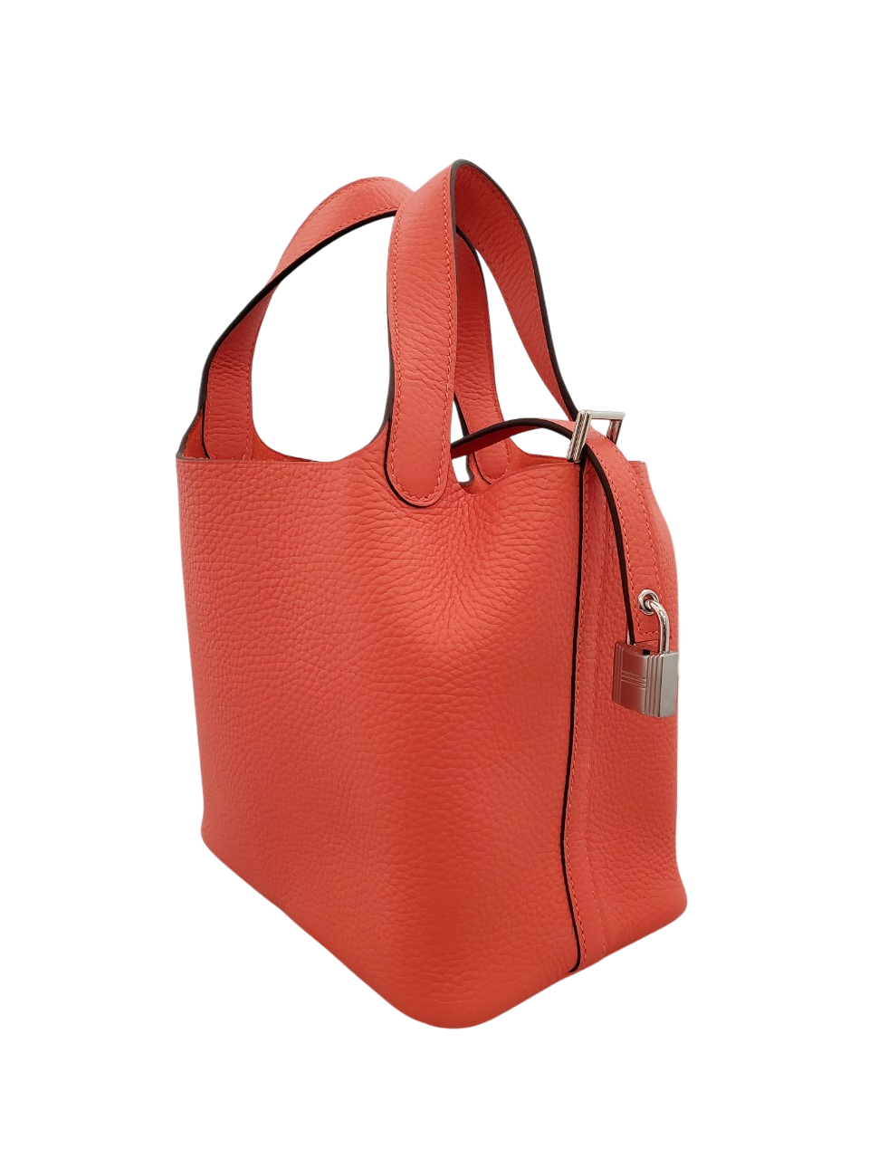 Hermes Picotin Lock PM Taurillon Orange Field W Stamp Silver Hardware
