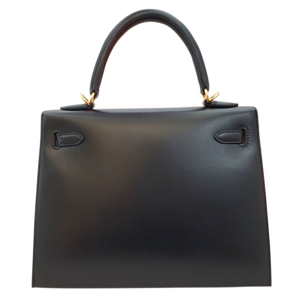 Hermes Kelly 25, outer stitching, Tadelakt, Noir, Y stamp, G hardware