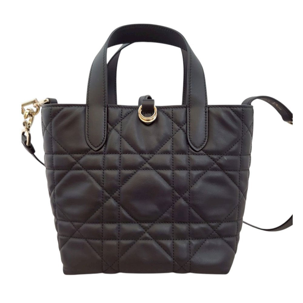 クリスチャン ディオール Christian Dior カーフスキン トゥジュール バーティカルトートバッグ スモール ブラック