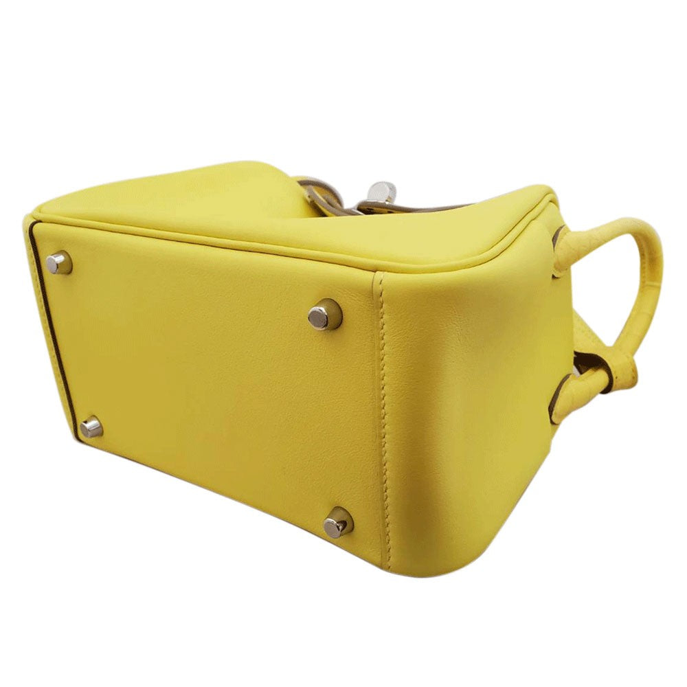 Hermes Lindy Mini Touch Swift/Alligator Lime B Stamp Silver Hardware