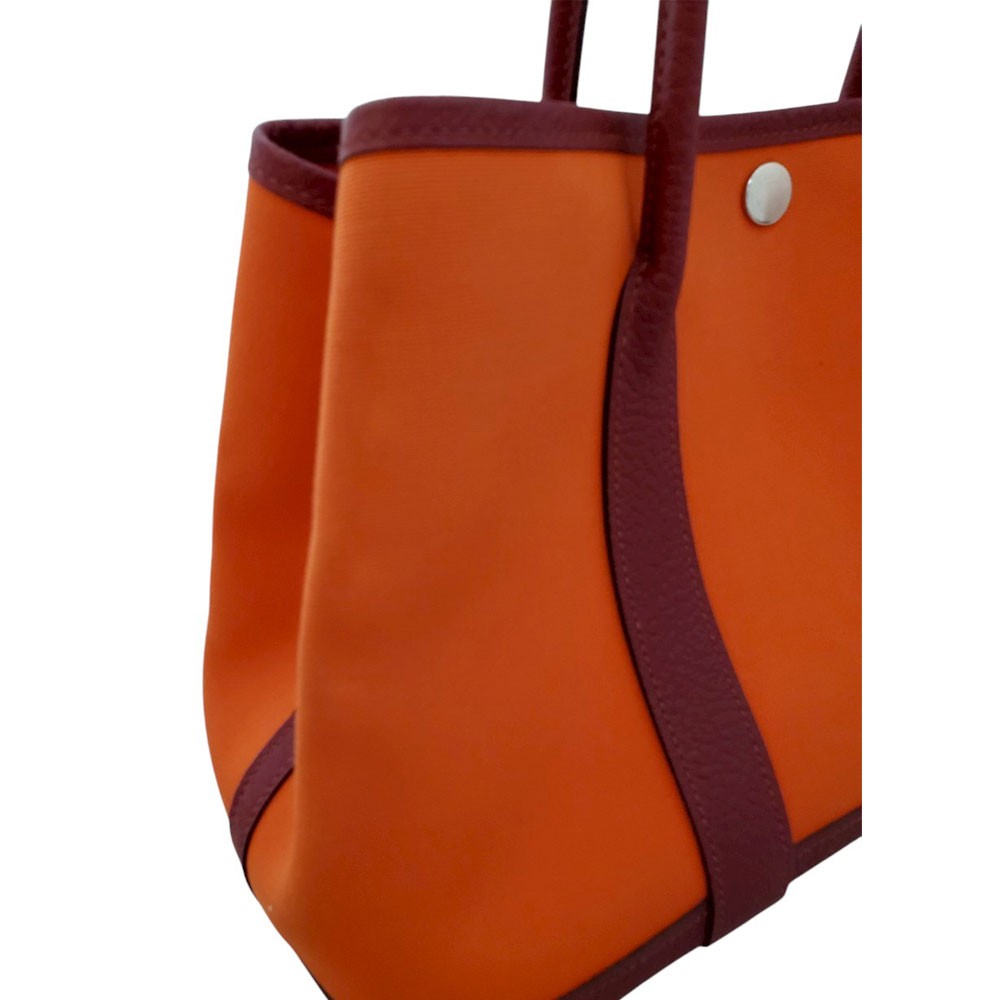 エルメス HERMES ガーデンパーティTPM トワルオフィシエ オレンジポピー/ルージュセリエ X刻印 SV金具