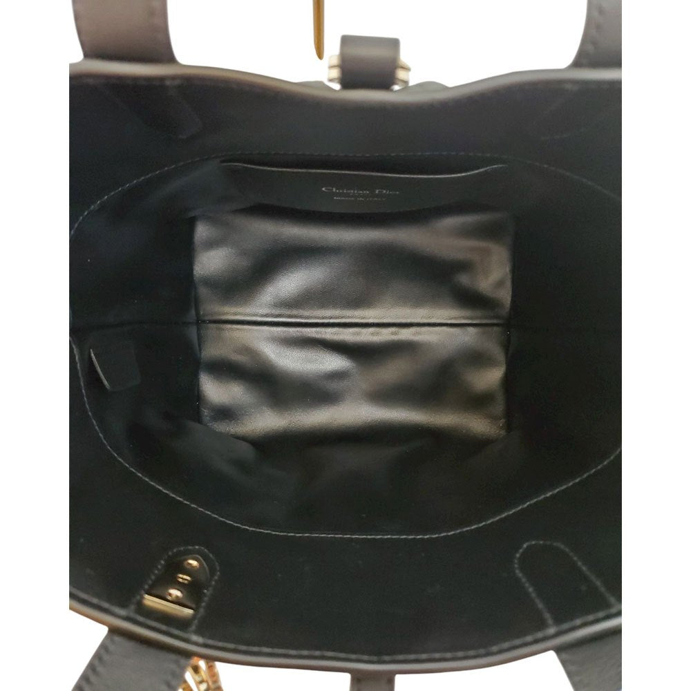 クリスチャン ディオール Christian Dior カーフスキン トゥジュール バーティカルトートバッグ スモール ブラック