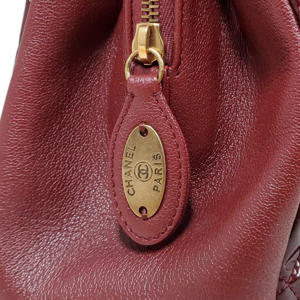 シャネル  CHANEL  パテントレザー  マトラッセ  チェーントートバッグ  ボルドー  A92893/AT251117
