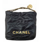 シャネル  CHANEL  シャイニーカーフスキン  CHANEL22    ミニ  ハンドバッグ  ブラック/ゴールド  AS3980
