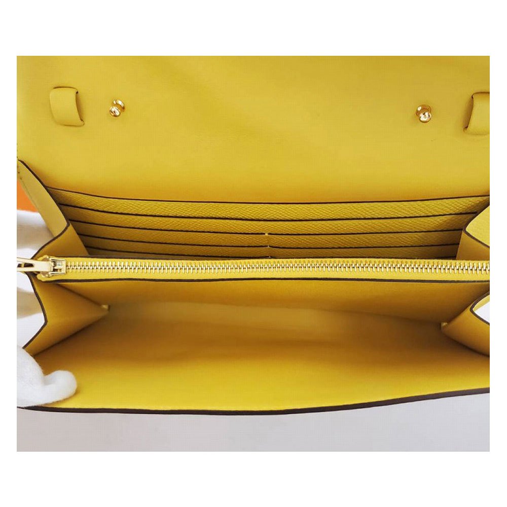HERMES Constance Long Togo Epson Jaunes Naples