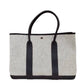 エルメス  HERMES ガーデンパーティPM エクリュ/ノワール トワル/ブッフル  SV金具  □O刻印/MA2606001