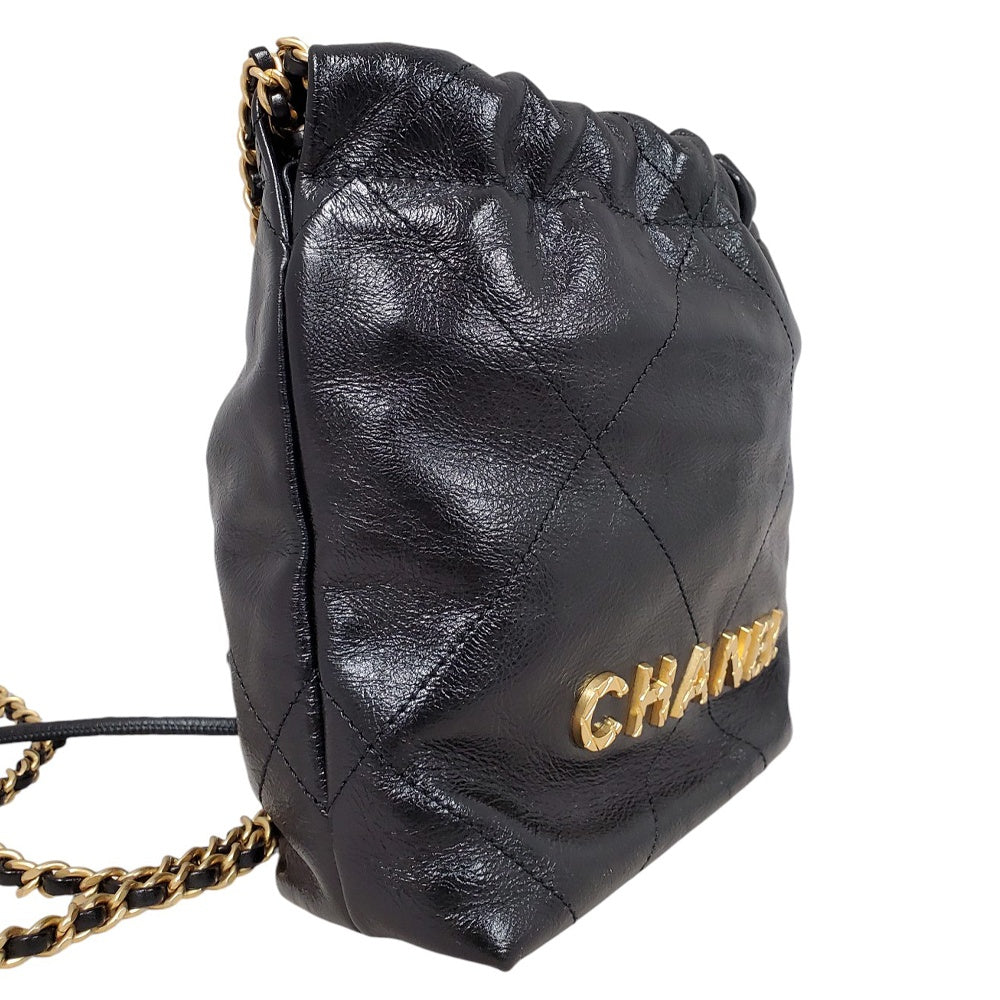 CHANEL22 ノベルティ パールチェーンバッグ ショルダー ハンドバッグ シャネル CHANEL シャイニーカーフスキン CHANEL22 ミニ パール
