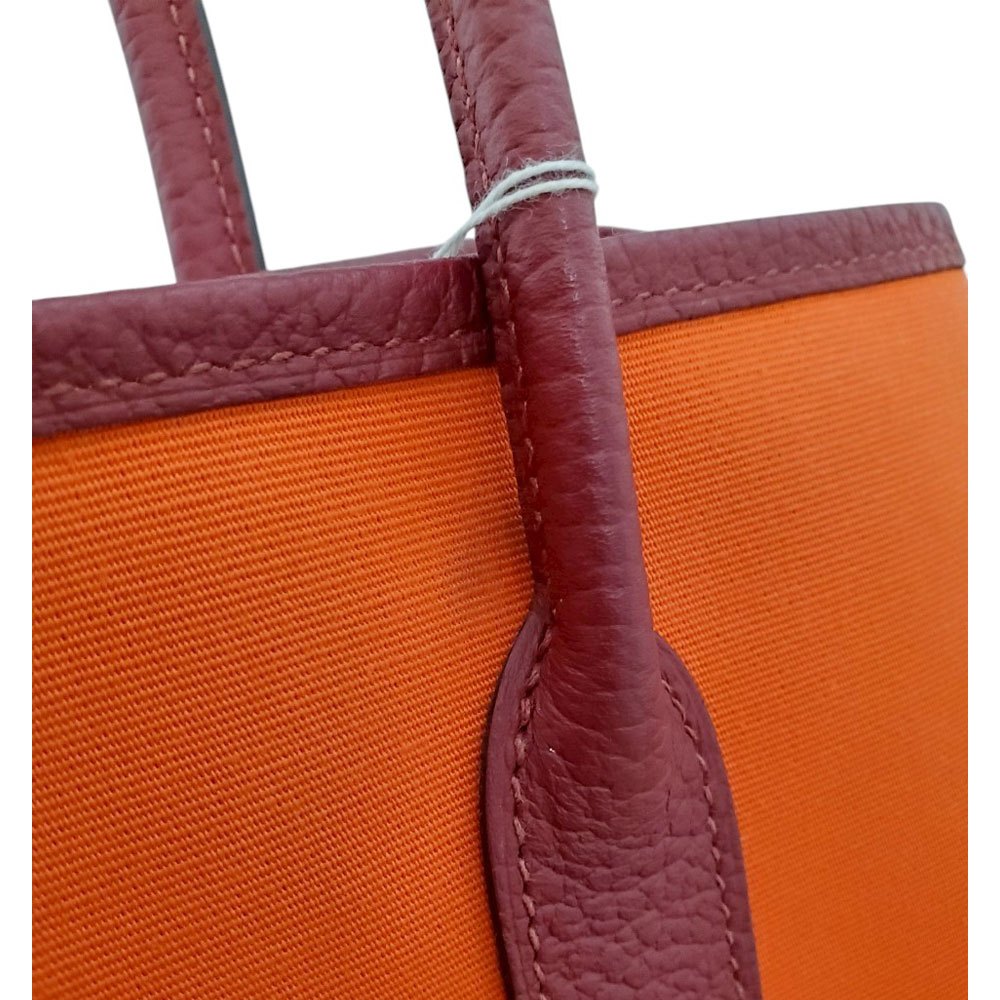 エルメス  HERMES  ガーデンパーティTPM  トワルオフィシエ  オレンジポピー/ルージュセリエ  X刻印  SV金具