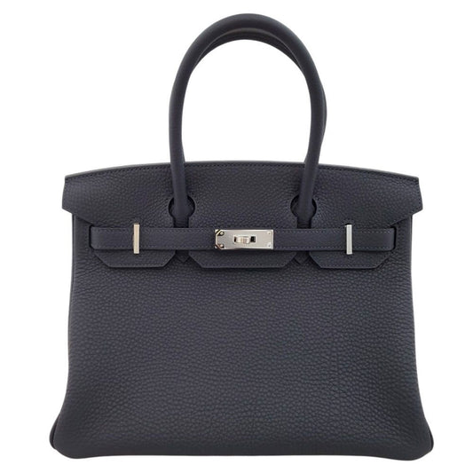 Hermes Birkin 30 Togo Blue Nuit W stamped silver hardware