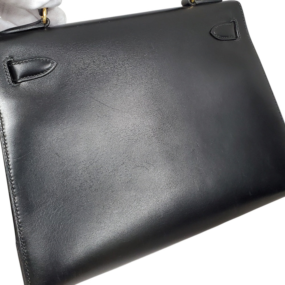 エルメス  HERMES  ケリー28  ノワール  ボックスカーフ  外縫い  〇Z刻  G金具/MA2508004