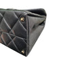 シャネル  CHANEL ブラック キャビアスキン  マトラッセ  トップハンドル  フラップ   2wayショルダーバッグ/AT260213