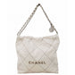 シャネル  CHANEL  シャイニーカーフスキン  CHANEL22  ハンドバッグ  ホワイト/シルバー