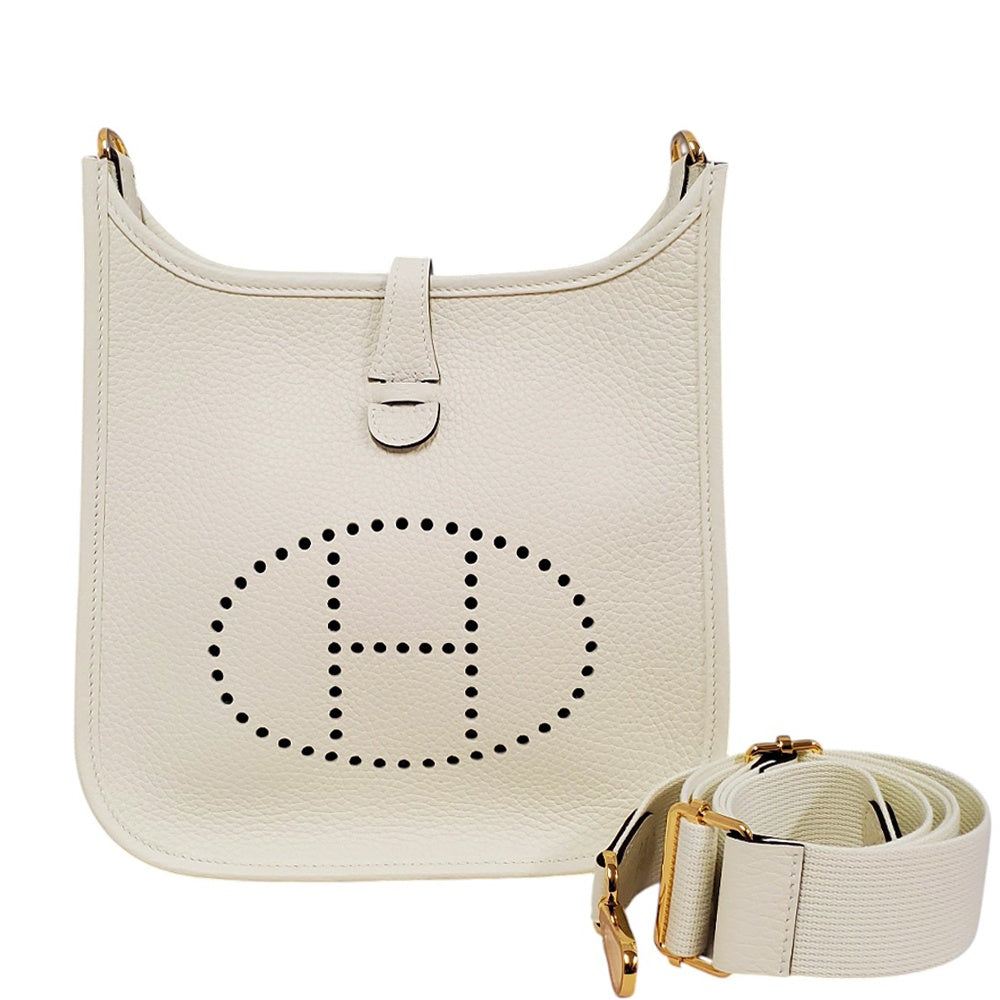 HERMES エルメス エヴリン 2 PM エヴリン SV金具 ショルダー バッグ ホワイト k414 エルメスエヴリン2 PM 14128 白 シルバー金具 □I刻印(2005年頃)刻印