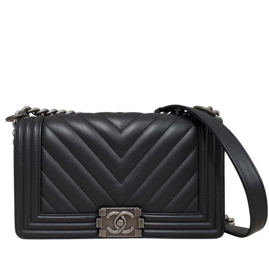 シャネル  CHANEL ボーイシャネル チェーンショルダー  A67086 ブラック ラムスキン/MA2609025