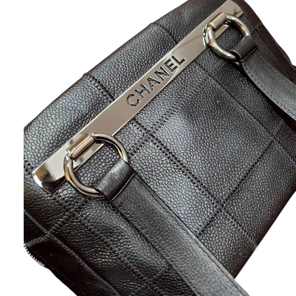 シャネル  CHANEL  ソフトキャビアスキン  チョコバー  ミニボストンバッグ  A26135