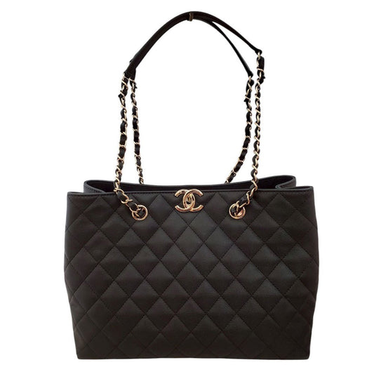 シャネル  CHANEL AS3953 ブラック キャビアスキン  チェーントートショルダーバッグ