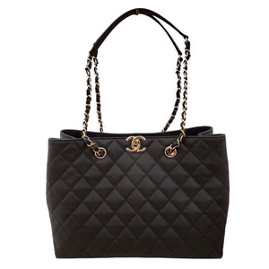 シャネル CHANEL AS3953 ブラック キャビアスキン チェーントート