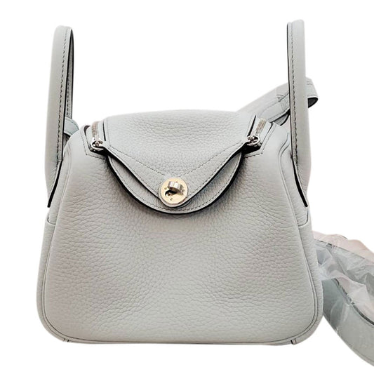 Hermes Lindy Mini Taurillon Blue Pale W Stamp Silver Hardware