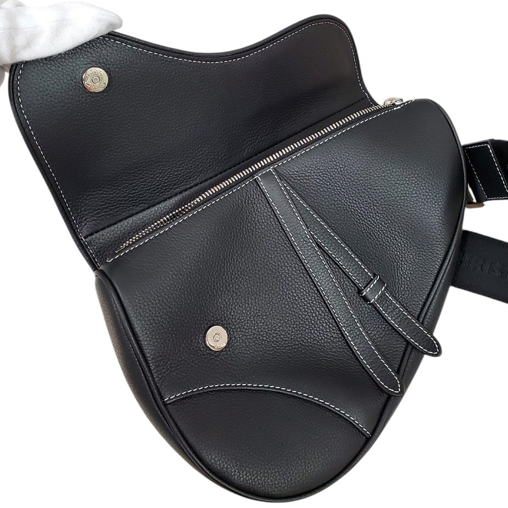 クリスチャン ディオール Christian Dior  レザー  サドルバッグ  ブラック/MA2603009