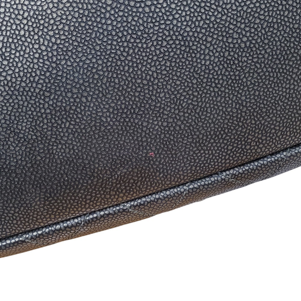 シャネル  CHANEL  キャビアスキン  マトラッセ  ココマーク  チェーンショルダーバッグ  チャコールグレー/MA2408004