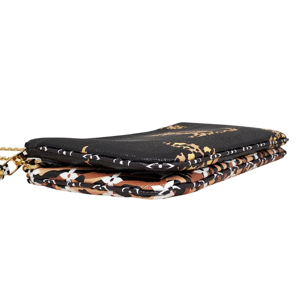 【中古】ルイヴィトン  LOUIS  VUITTON  モノグラム・ジャングル  ポシェット・ドゥーブルジップ  M67874/MA2512011 ルイヴィトン LOUIS VUITTON モノグラム・ジャングル ポシェット