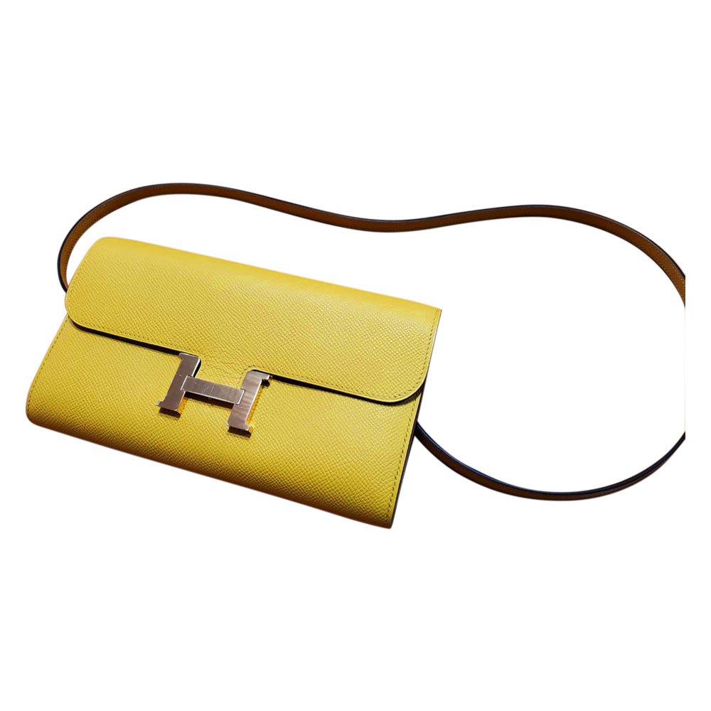 HERMES Constance Long Togo Epson Jaunes Naples
