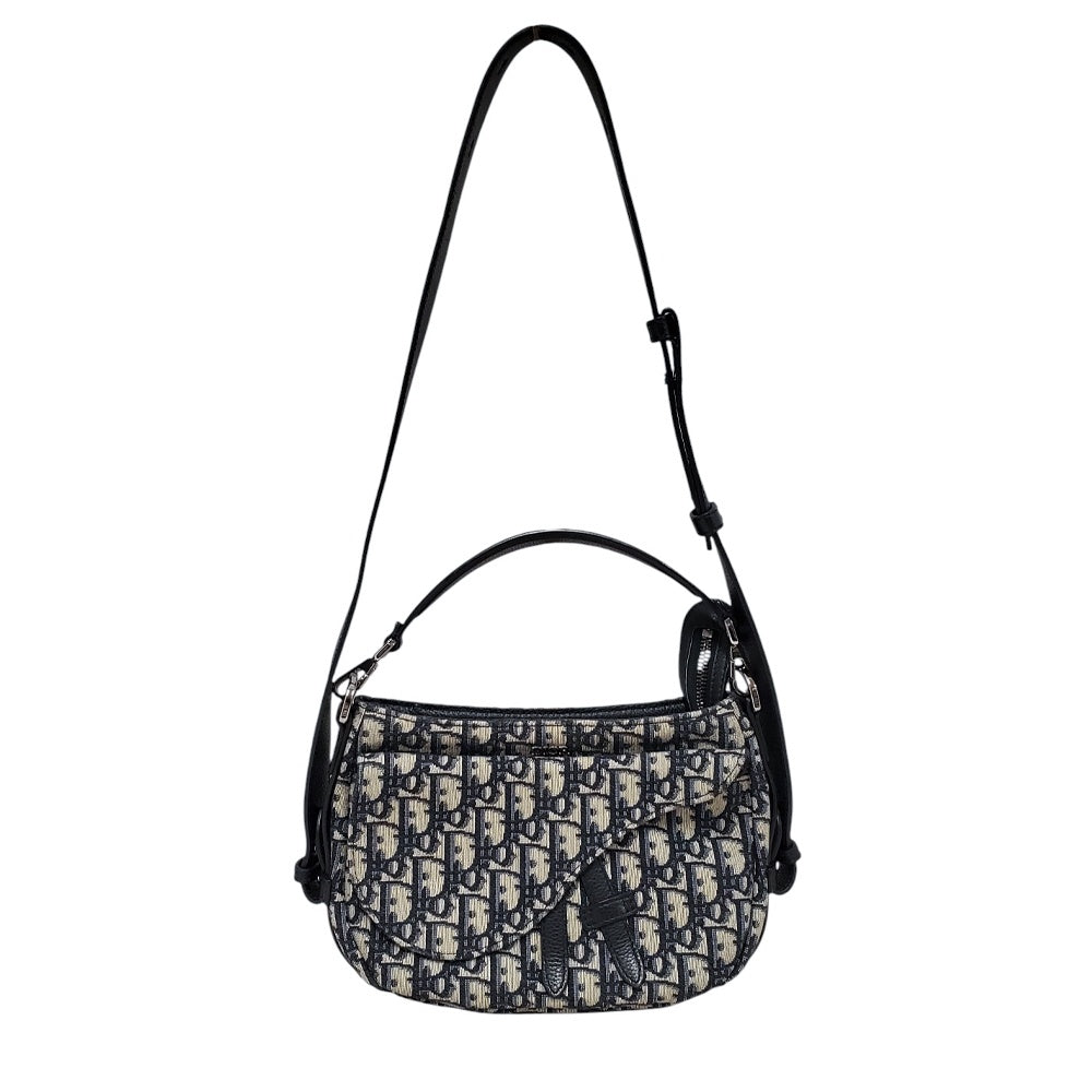 ディオール  DIOR  オブリーク  サドル  ミニソフトバッグ  2WAYショルダーバッグ  ネイビー/MA2505003