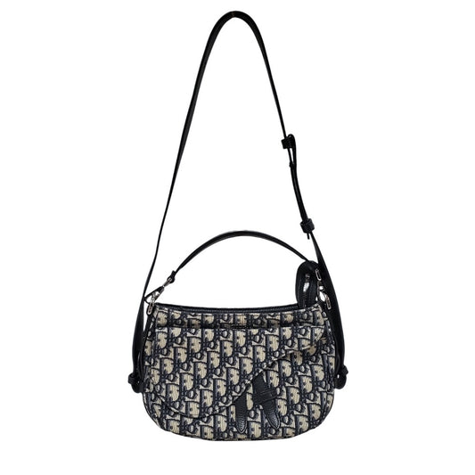 ディオール  DIOR  オブリーク  サドル  ミニソフトバッグ  2WAYショルダーバッグ  ネイビー/MA2505003