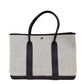 エルメス  HERMES ガーデンパーティPM エクリュ/ノワール トワル/ブッフル  SV金具  □O刻印/MA2606001