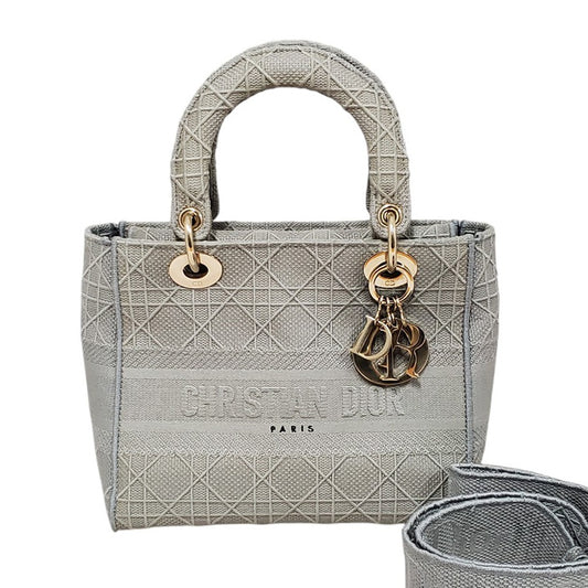 ディオール  Dior  レディディオール  D-Lite  ミディアム  ハンドバッグ  グレー/MA2502009