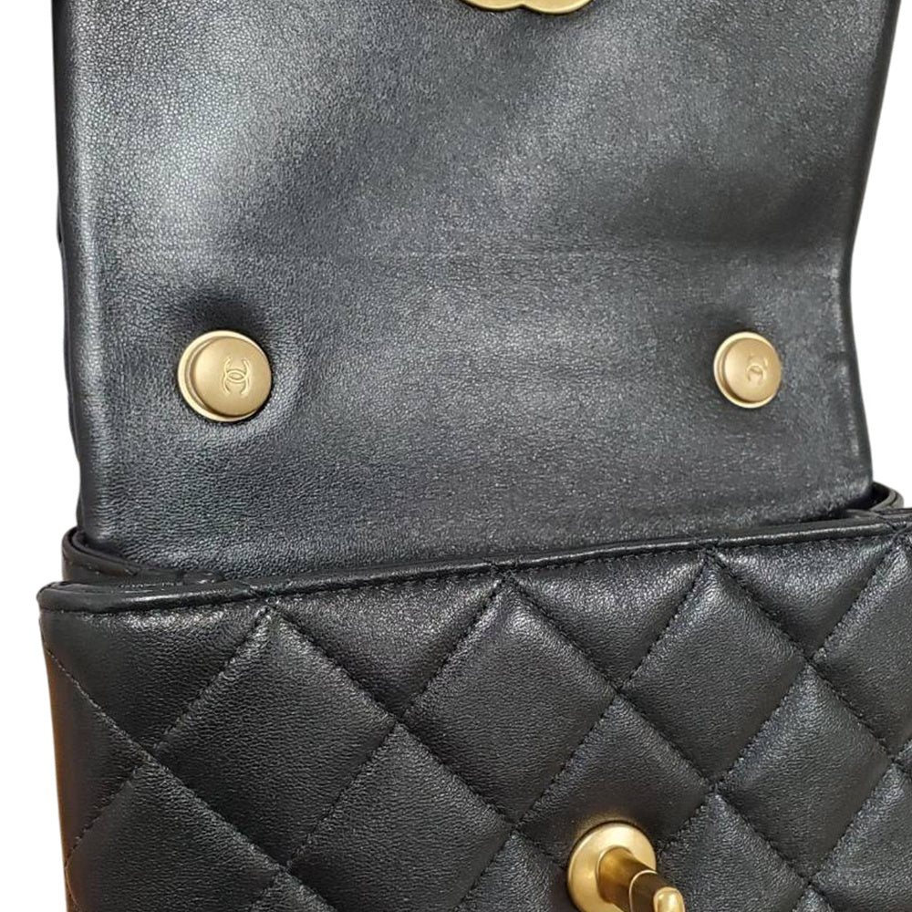 シャネル  CHANEL マトラッセ  ミニフラップ AS5001 ブラック ラムスキン  チェーンショルダーバッグ/PW26063