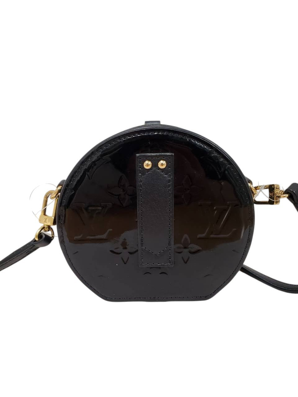 ルイヴィトン  LOUIS  VUITTON ミニボワットシャポー M90469 ブラック ヴェルニ  ショルダーバッグ/MA2608001