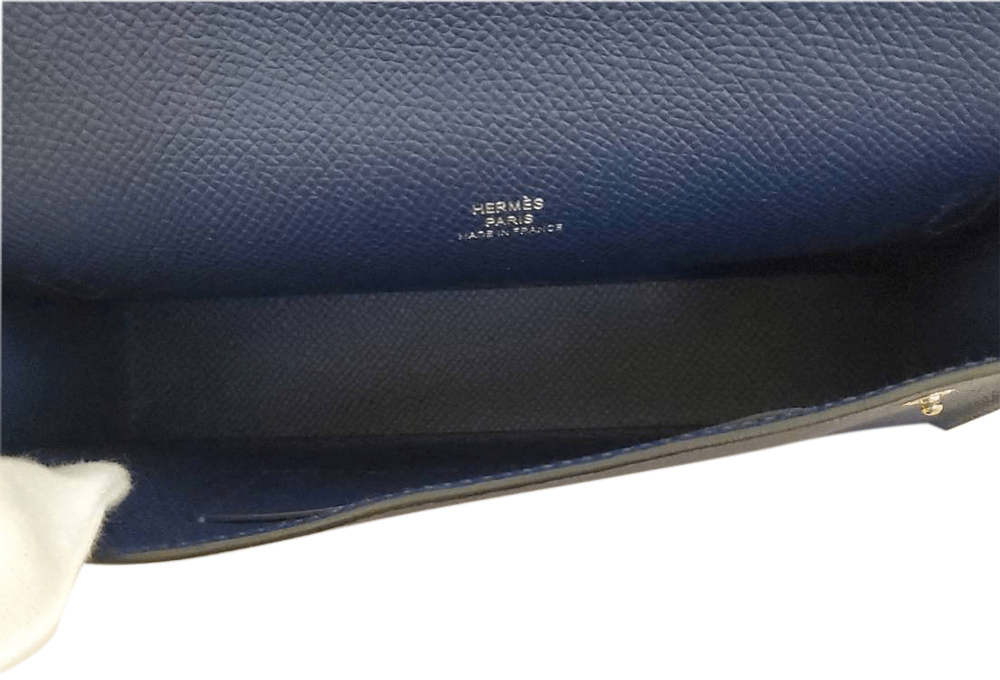 エルメス  HERMES ブルーネイビー エプソン  ショルダーバッグ  SV金具