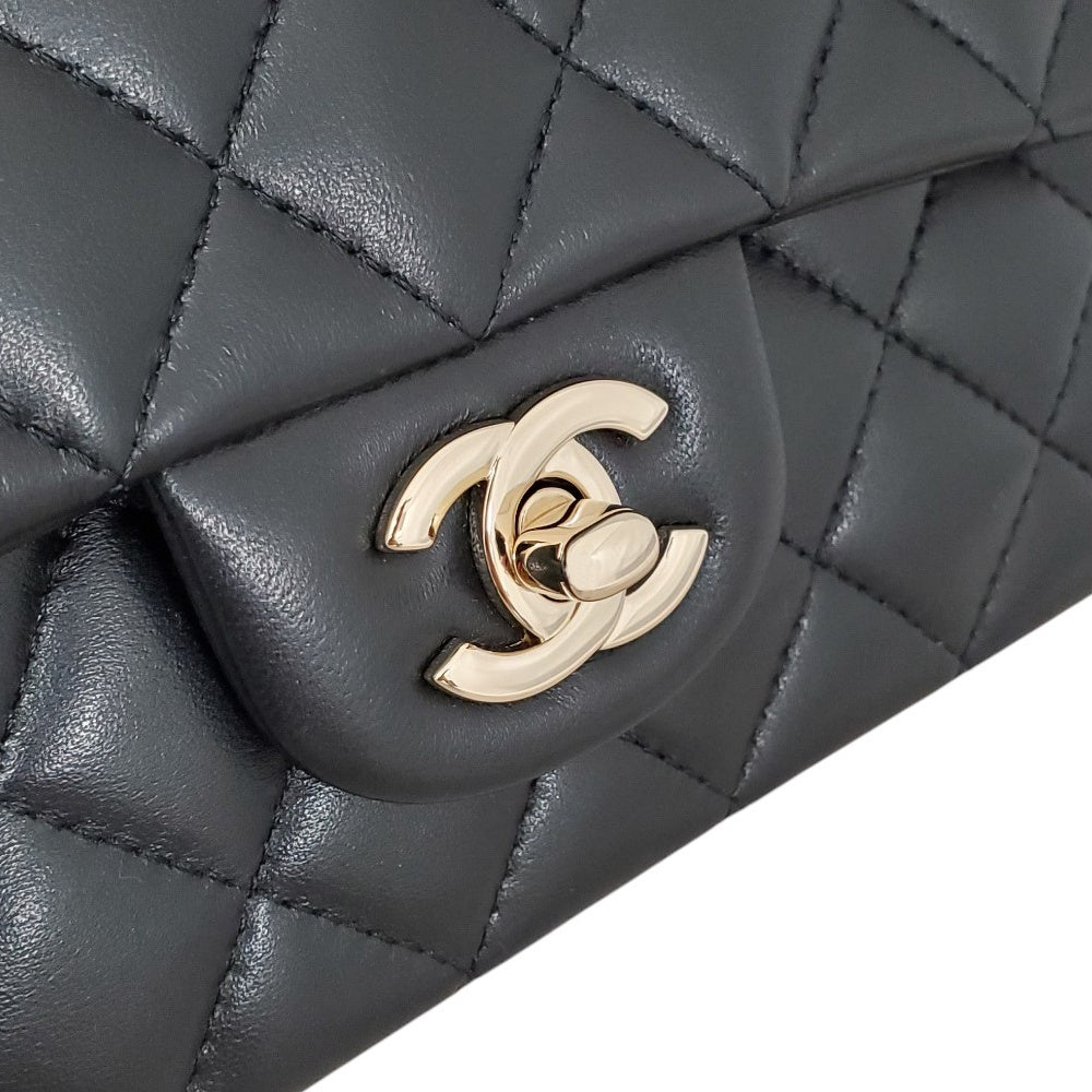 シャネル CHANEL ラムスキン マトラッセ ミニフラップ トップハンドル