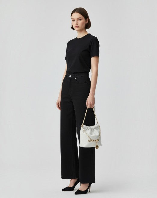 シャネル  CHANEL  シャイニーカーフスキン  CHANEL22  ミニ  チェーンショルダー  ホワイト/シルバー  AS3980/AT230822