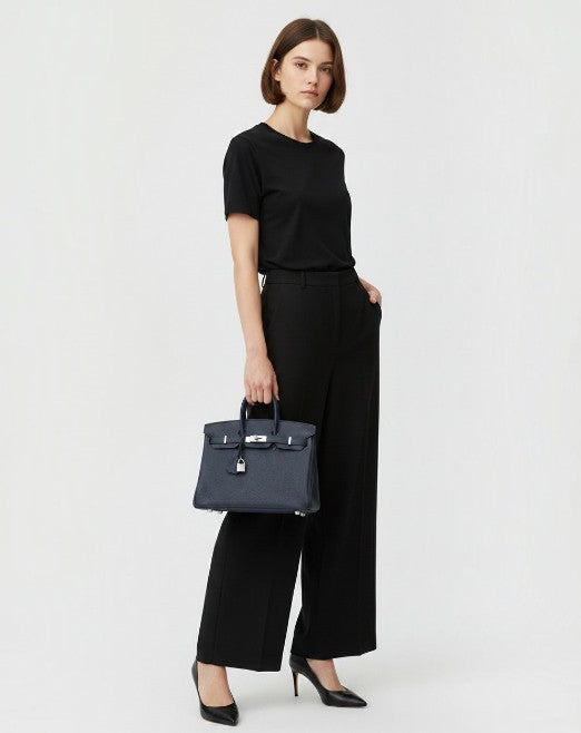 Hermes Birkin 30 Togo Blue Nuit W stamped silver hardware