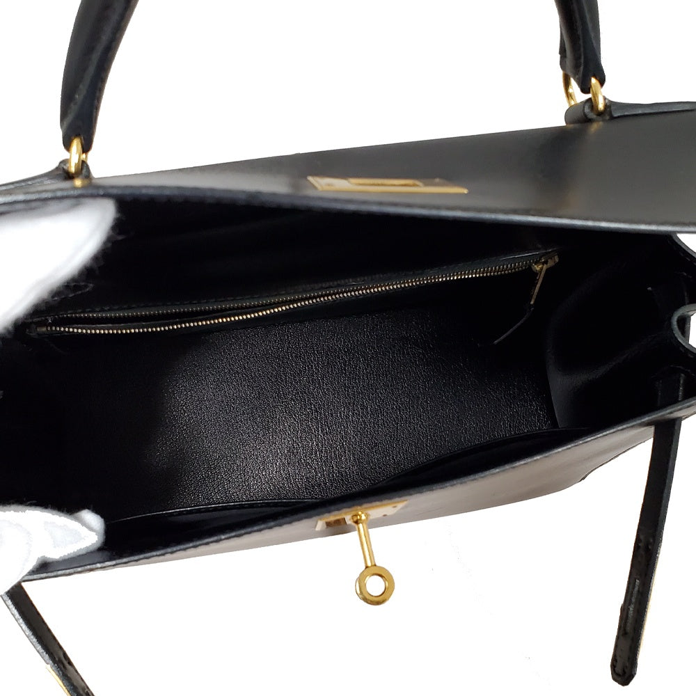 エルメス  HERMES  ケリー28  ノワール  ボックスカーフ  外縫い  〇Z刻  G金具/MA2508004