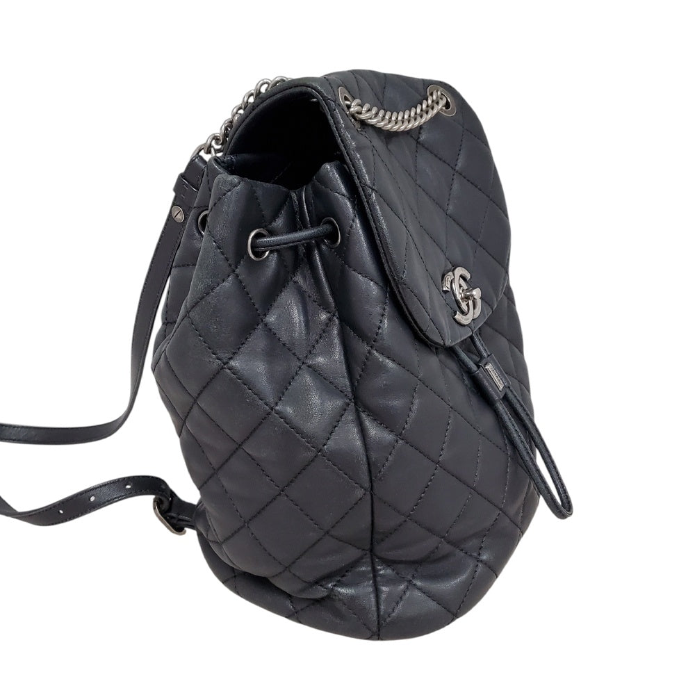 ◎本物 美品 CHANEL マトラッセ ラムスキン バックパック ブラック シャネル CHANEL ラムスキン マトラッセ バックパック/MA2509003
