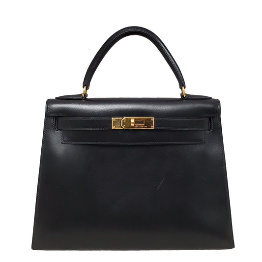 エルメス  HERMES  ケリー28  ノワール  ボックスカーフ  外縫い  〇Z刻  G金具/MA2508004