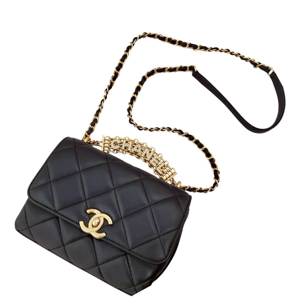 シャネル CHANEL ラムスキン マトラッセ ミニフラップバッグ チェーン