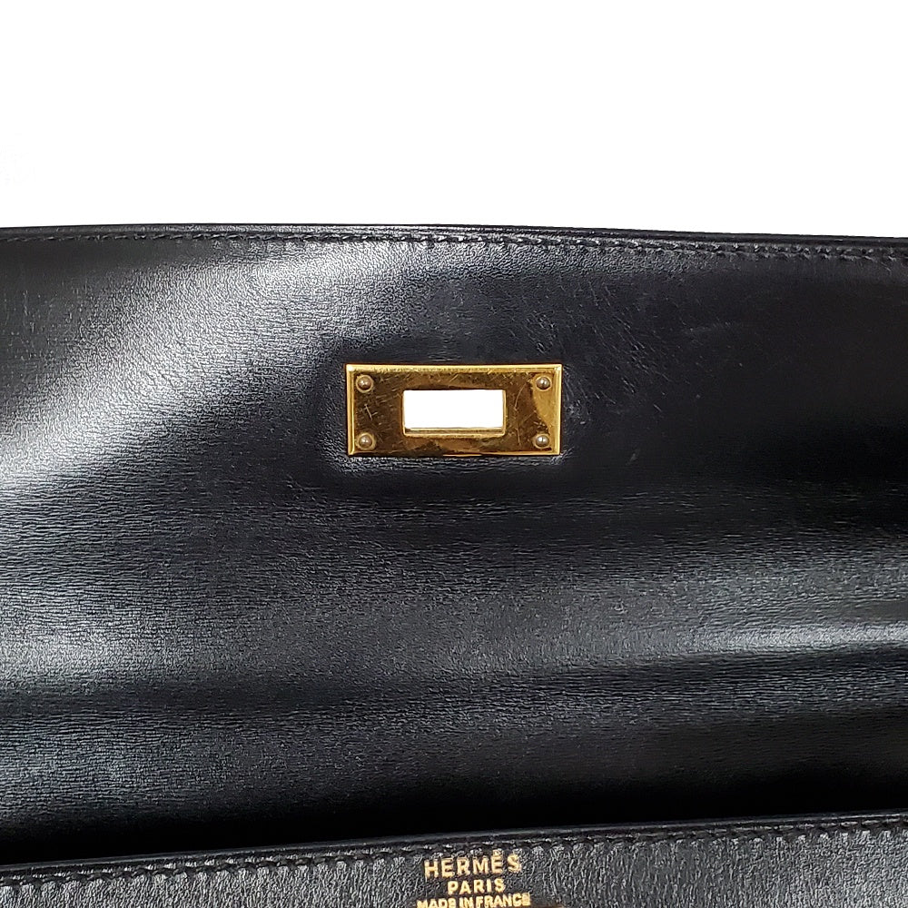 エルメス  HERMES  ケリー28  ノワール  ボックスカーフ  外縫い  〇Z刻  G金具/MA2508004
