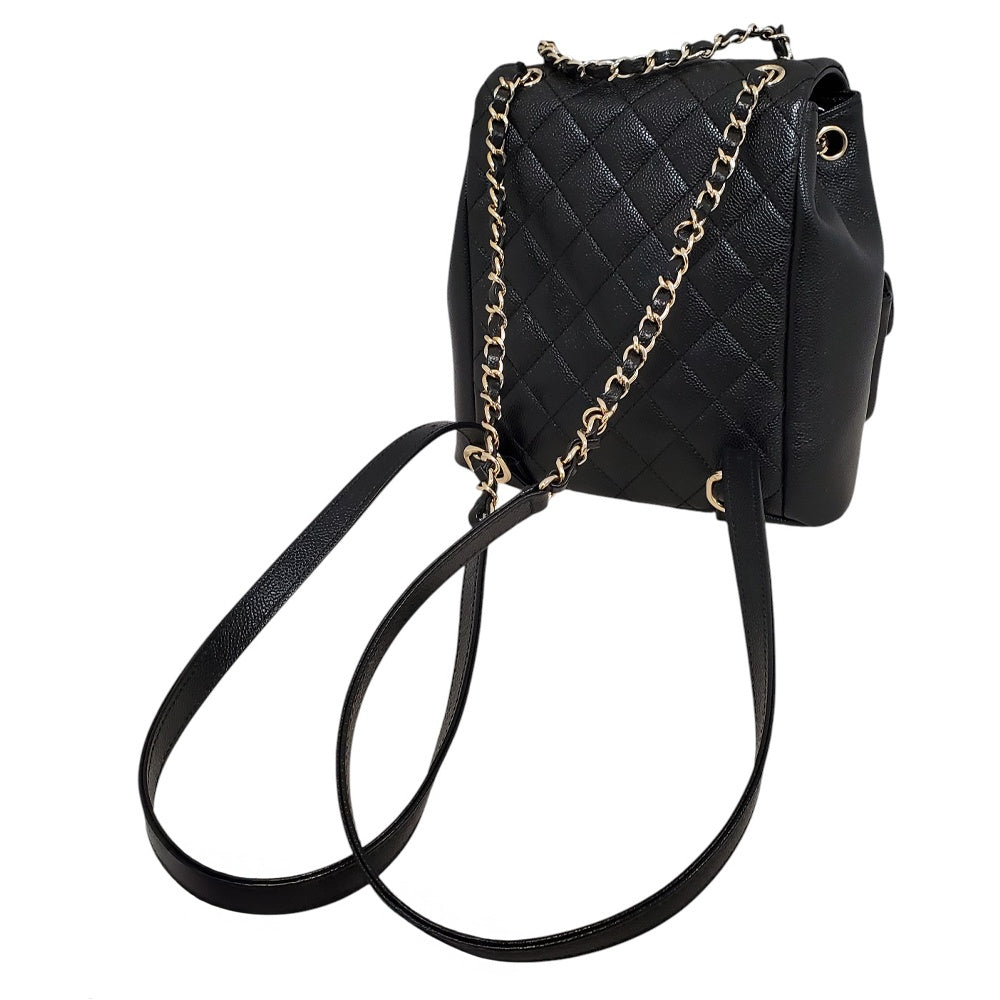 シャネル  CHANEL  キャビアスキン  マトラッセ  ココマーク  バックパック  リュックサック  ブラック  AS3787/AT240115