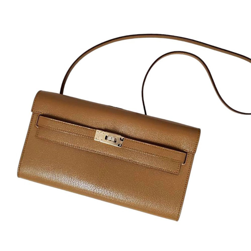 エルメス  HERMES  ケリーロング トゥーゴー  シェーブルシャムキラ  ブロンズドレ  E金具  K刻印/AT250814